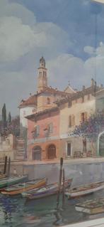Schilderij Italiaanse kustplaats in pasteltinten, Ophalen