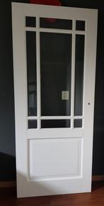 ZGAN opdekdeur binnendeur facet glas links wit 201,5 x 85, Ophalen, Binnendeur, 200 tot 215 cm, Glas