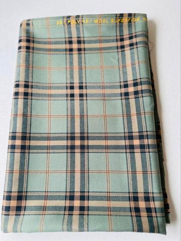 Schotse ruit, wol/polyester worsted, sage green 105 x 150 beschikbaar voor biedingen
