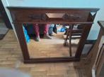 Mooi oude antieke spiegel met grote houten lijst, Ophalen, Rechthoekig, Minder dan 100 cm