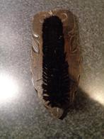 houten houder uitgesnede met kleding borstel 19301950, Antiek en Kunst, Ophalen of Verzenden