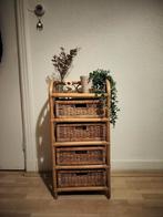 Rotan vintage kastje | ladekast retro | 4 lades, Huis en Inrichting, Kasten | Ladekasten, Ophalen, Overige materialen, Minder dan 50 cm