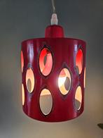 Retro / vintage rood metalen hanglamp, Huis en Inrichting, Lampen | Hanglampen, Ophalen of Verzenden, Gebruikt, Metaal, Minder dan 50 cm