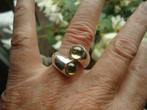 mooie echt zilveren ring esprit met 2 groene stenen mt 17, Ophalen of Verzenden, Zo goed als nieuw, 17 tot 18, Dame