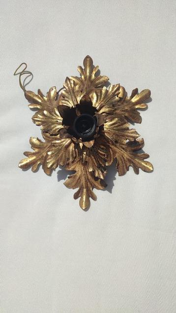 Vintage Italiaanse plafondlamp in goudkleurig metaal ‘Banci’ beschikbaar voor biedingen