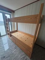 Stapelbed zwaar eikenhout, Huis en Inrichting, Slaapkamer | Stapelbedden en Hoogslapers, Ophalen, 90 cm, 160 tot 180 cm, Tweepersoons