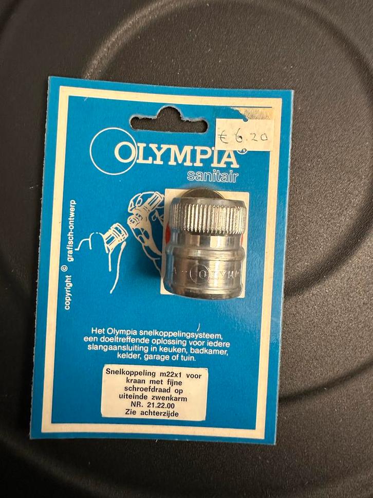 Olympia Snelkoppeling M22x1 Nieuw, Doe-het-zelf en Verbouw, Sanitair, Nieuw, Kraan, Chroom, Ophalen of Verzenden