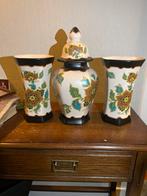 Gouda Plateel vazen en pot met deksel, Ophalen of Verzenden