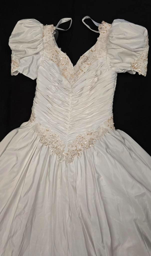 Vintage Bruidsjurk met Strik & Steentjes, Kleding | Dames, Trouwkleding en Trouwaccessoires, Nieuw, Trouwjurk, Wit, Ophalen of Verzenden