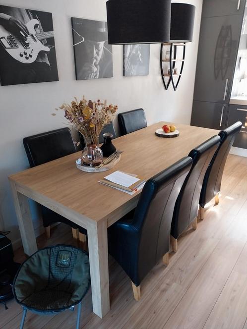 Eettafel met 6 stoelen, Huis en Inrichting, Complete eetkamers, Gebruikt, Ophalen