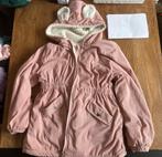Gevoerde corduroy jas met oortjes zachtroze maat 134, Ophalen of Verzenden, Zo goed als nieuw, Meisje, Jas