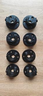 4 x Buiskoppeling set voetplaat zwart Ø 26,9 mm rond, Doe-het-zelf en Verbouw, IJzerwaren en Bevestigingsmiddelen, Ophalen of Verzenden