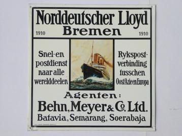 reclame bord Nord Deutsche Loyd -NDL- Ned. Indië 1910 > €55 beschikbaar voor biedingen