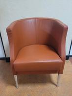 2 comfortabele feauteuils. Kleur: cognac., Huis en Inrichting, Fauteuils, Ophalen, Gebruikt, 75 tot 100 cm, Metaal