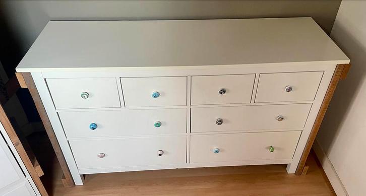 Gepimpte IKEA Hemnes steigerhout ladenkast, kast, spiegel, Kinderen en Baby's, Kinderkamer | Commodes en Kasten, Gebruikt, 105 cm of meer