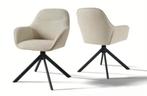 Micro lederen draaibare eetkamer stoelen roomwit, Huis en Inrichting, Stoelen, ., Nieuw, Ophalen of Verzenden, Metaal