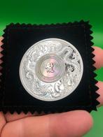 2 Oz 999 zilver Double Dragon with Mother of Pearl, Ophalen of Verzenden, Zilver