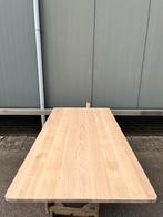 Rechthoekige eettafel 200x100x3 ronde kanten eiken rustiek, Ophalen, 100 tot 150 cm, Eikenhout, Vijf personen of meer