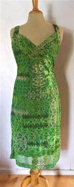 Mooie groene stretch print jurk van Sandwich! M, Maat 38/40 (M), Verzenden, Zo goed als nieuw, Onder de knie
