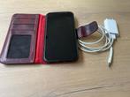 I phone 11, 64 gb, met leren hoesje en oplader, Telecommunicatie, Gebruikt, Zwart, 64 GB, Zonder simlock