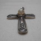 Zilveren antieke kruis hanger met markasiet nr.1300, Sieraden, Tassen en Uiterlijk, Antieke sieraden, Verzenden, Zilver, Hanger