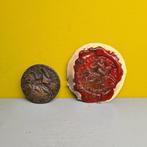 Antiek Bronzen Zegel met Ridder te Paard., Antiek en Kunst, Antiek | Koper en Brons, Ophalen of Verzenden, Brons
