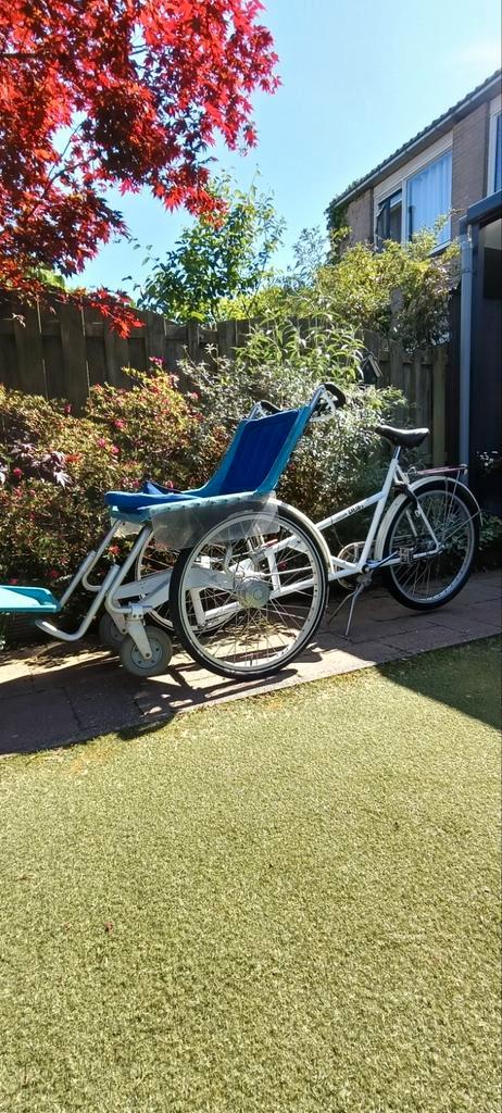 Unieke rolstoelfiets deelbaar, Fietsen en Brommers, Fietsaccessoires | Aanhangers en Karren, Gebruikt, Ophalen
