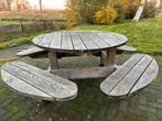 Ronde picknicktafel, Tuin en Terras, Picknicktafels, Ophalen of Verzenden, Gebruikt, Rond, Hout