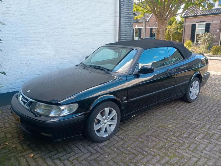 Saab 9-3 2.0 Turbo S Cabrio AUT 2000 Zwart, Auto's, Saab, Particulier, Saab 9-3, Climate control, Elektrische buitenspiegels, Elektrische stoelverstelling