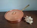 Vintage koperen steelpan met messing handvat, Huis en Inrichting, Keuken | Potten en Pannen, Ophalen of Verzenden, Gebruikt, Overige materialen