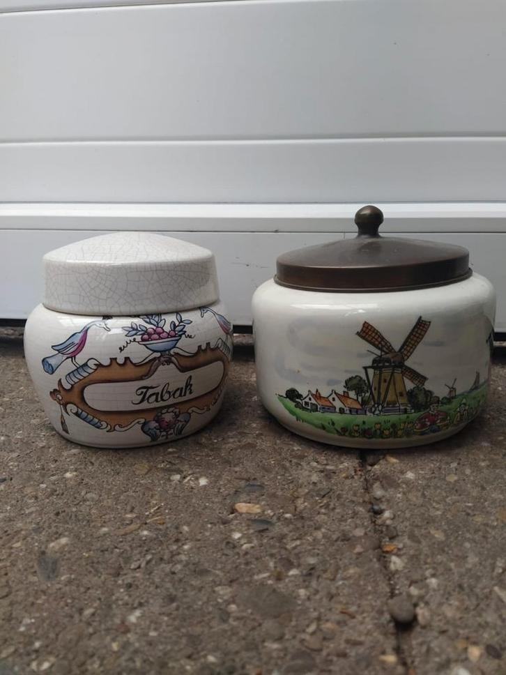 Antieke Tabakspotten - Set van 2, Antiek en Kunst, Antiek | Keramiek en Aardewerk, Verzenden