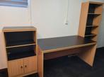 Set buro, 2 kasten, beuken met zwart, Ophalen, Gebruikt, Bureau