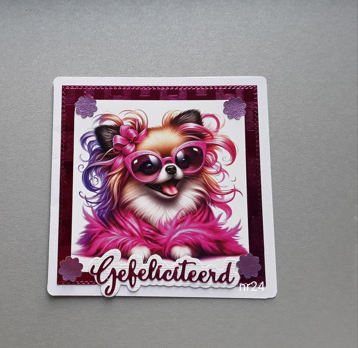 Wenskaarten Gefeliciteerd ( dieren), Hobby en Vrije tijd, Kaarten | Zelfgemaakt, Zo goed als nieuw, Overige thema's, Ophalen of Verzenden