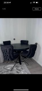 Ronde eettafel met 4 stoelen, Huis en Inrichting, Ophalen, Nieuw, Vier personen, 100 tot 150 cm