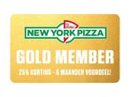 New York Pizza alle pizza 25% korting 6 maanden Gold Member, Drie personen of meer, Kortingsbon, Overige typen