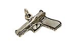 Zilveren Pistool hanger .925 zilver., Overige voorstellingen, Ophalen of Verzenden, Zo goed als nieuw, Zilver