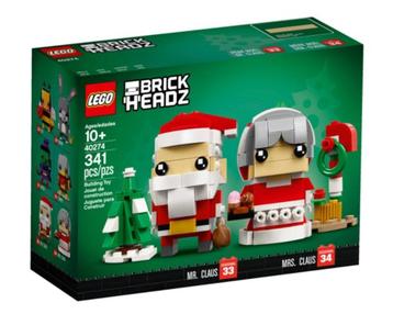 40274 LEGO BrickHeadz: Kerstman en Kerstvrouw -Nieuw!! beschikbaar voor biedingen