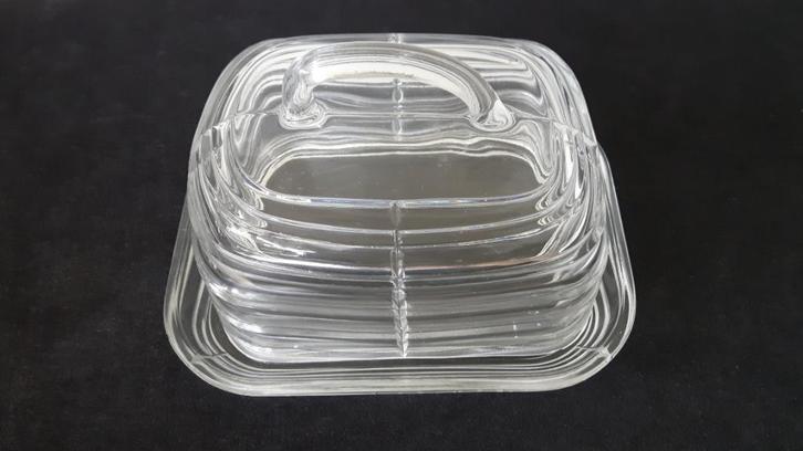 (B) Glazen art deco kaastolp, Huis en Inrichting, Keuken | Servies, Zo goed als nieuw, Overige typen, Overige stijlen, Glas, Ophalen of Verzenden