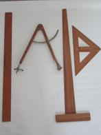 vintage houten tekenattributen voor schoolbord, Hobby en Vrije tijd, Tekenen, Ophalen, Gebruikt, Overige typen
