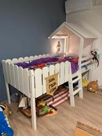 Boomhutbed Guusje Eenpersoonsbed, Ophalen, 70 tot 85 cm, Zo goed als nieuw, Hoogslaper of Stapelbed