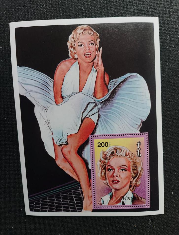 Marilyn Monroe Mongolië Postzegel, Postzegels en Munten, Postzegels | Thematische zegels, Postfris, Overige thema's, Ophalen of Verzenden