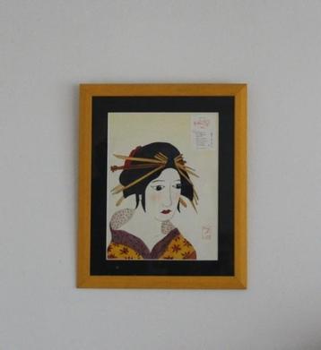 Schilderijen met Japanse Geisha s 48 x 58 cm  beschikbaar voor biedingen
