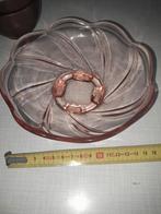 Vintage roze glas schaaltje op voetjes, Ophalen of Verzenden