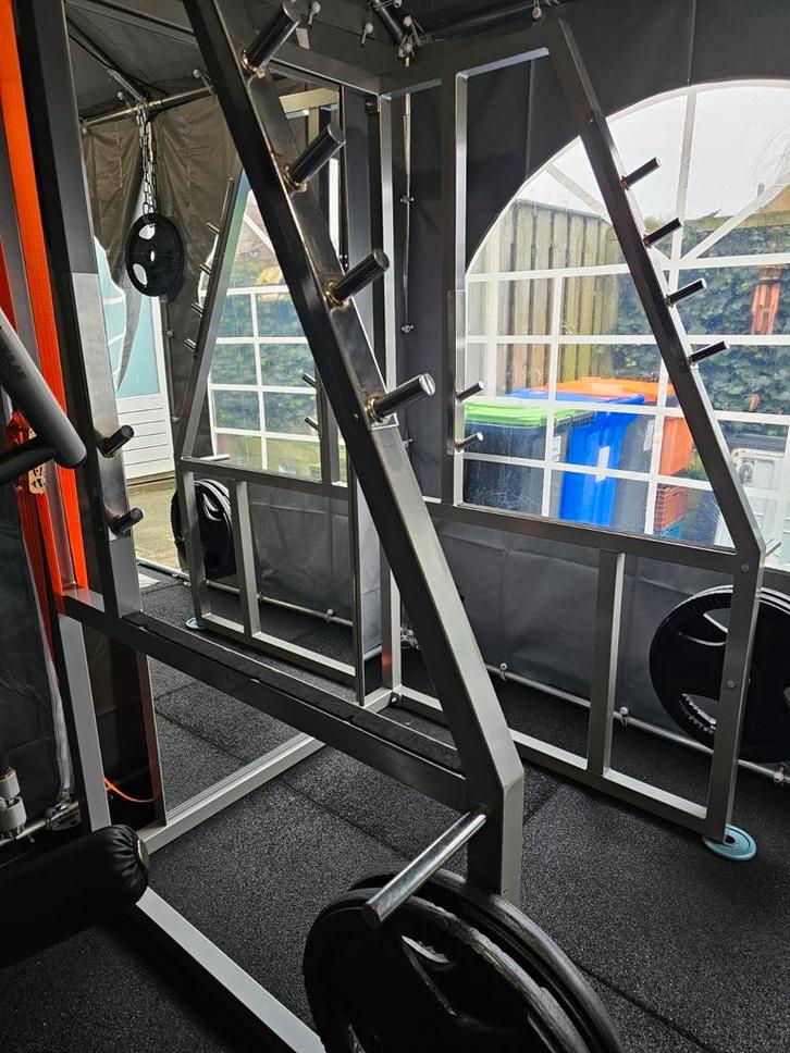 Squat en benchpress rack powercage incl Olympische stang, Sport en Fitness, Fitnessmaterialen, Zo goed als nieuw, Overige typen