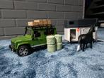 Bruder Jeep met paardentrailer, Ophalen