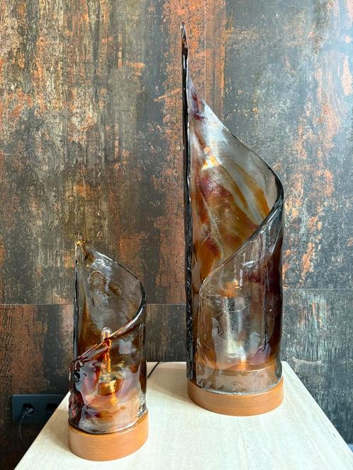 Vintage Tafel en vloer lampen Mazzega, Huis en Inrichting, Lampen | Tafellampen, 50 tot 75 cm, Glas, Ophalen