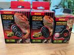 Exo terra ceramic heaters 100w en 60w en infrared 50w, Ophalen of Verzenden, Zo goed als nieuw, Verlichting