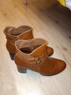 Bruine leren enkellaarsjes maat 40, Kleding | Dames, Ophalen of Verzenden, Zo goed als nieuw, Bruin