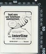 Sticker: Interline Telex Telefoon Service - Bussum, Ophalen of Verzenden, Zo goed als nieuw, Bedrijf of Vereniging