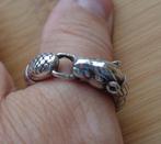 zilveren heren viking ring met een hondenkop [856], 20 of groter, Verzenden, Zo goed als nieuw, Dame